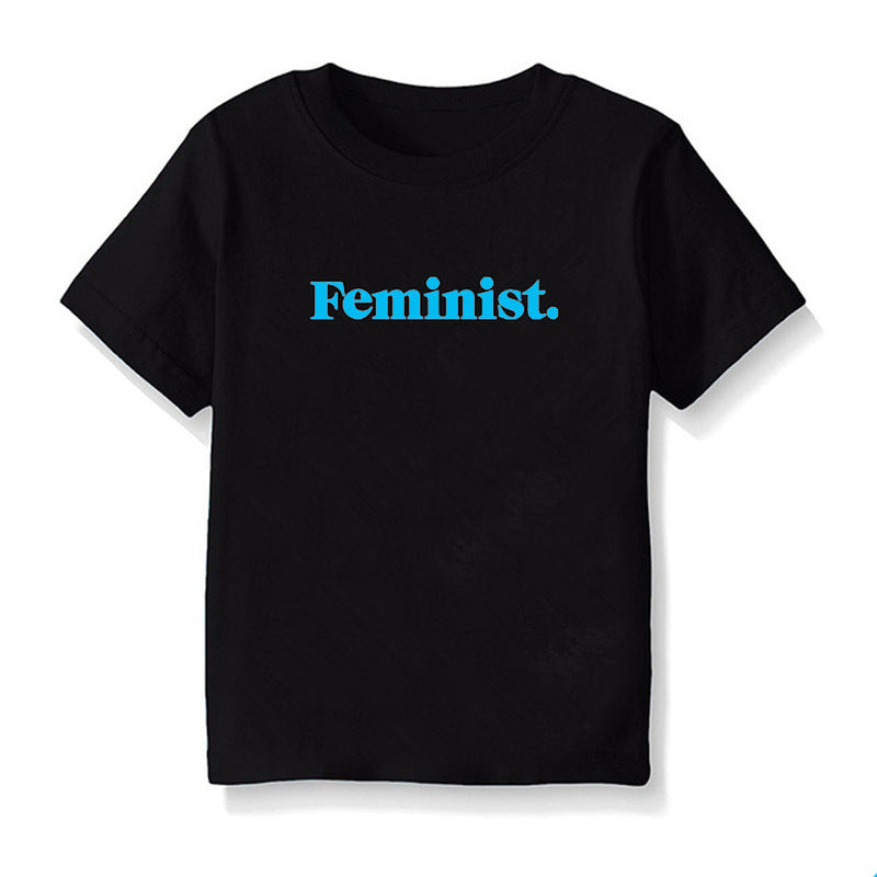 Children Kids Toddlers Girls Boys Short-Sleeved Letter Print T-Shirt