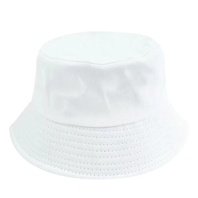 Fashion Solid Color Kids Flat Top Sunshade Sunscreen Double-Sided Bucket Hats