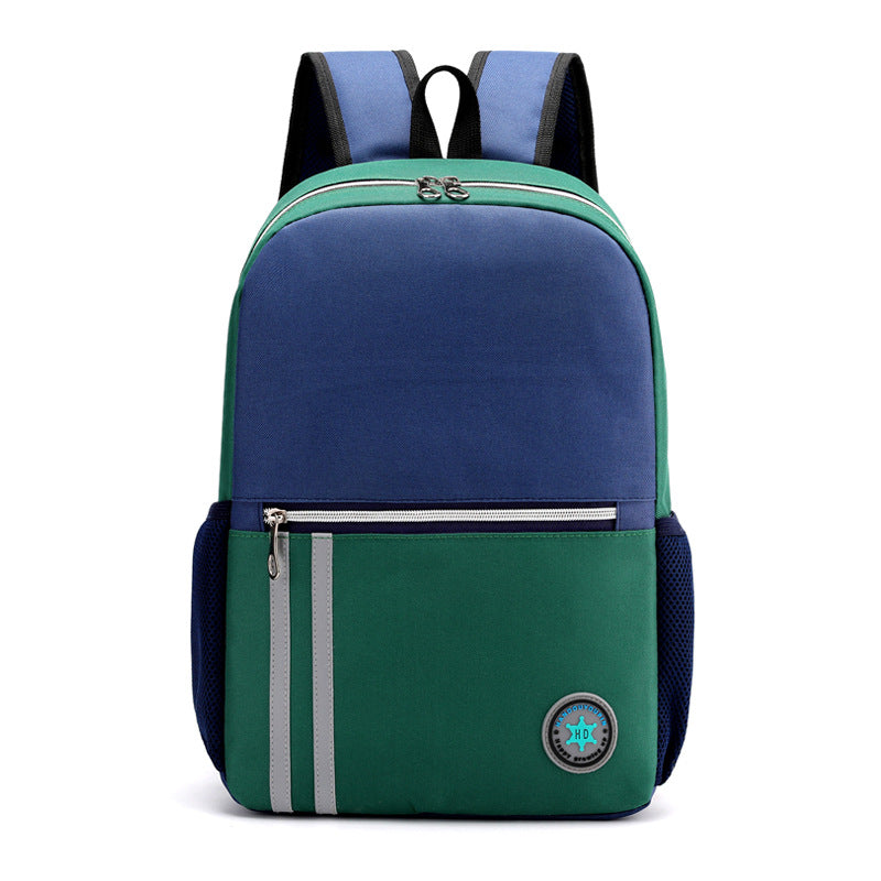 Children Fashion Girls Boys Color Matching Canvas Waterproof Backpack School Bag