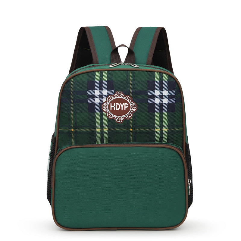 Children Fashion Girls Boys Color Matching Canvas Backpack School Bag