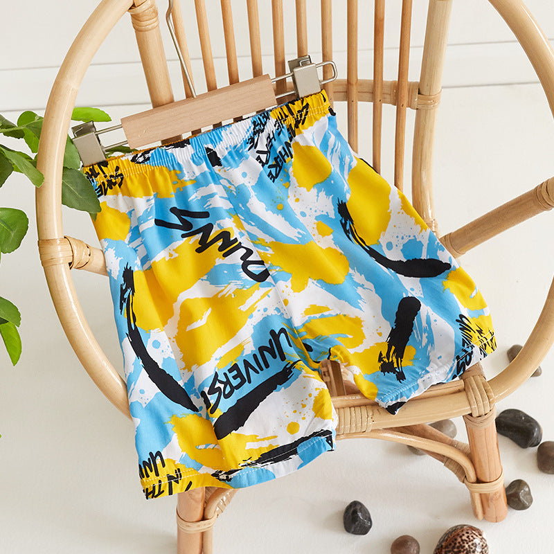 Children Kids Baby Fashion Girls Boys Casual Basic Print Beach Shorts