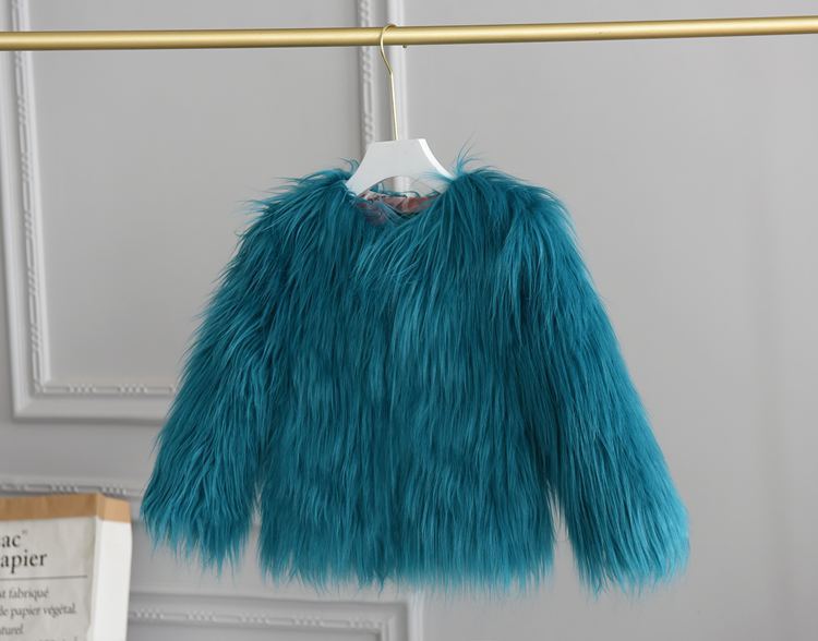 Winter Kids Toddler Girls Faux Fur Plush Solid Coat