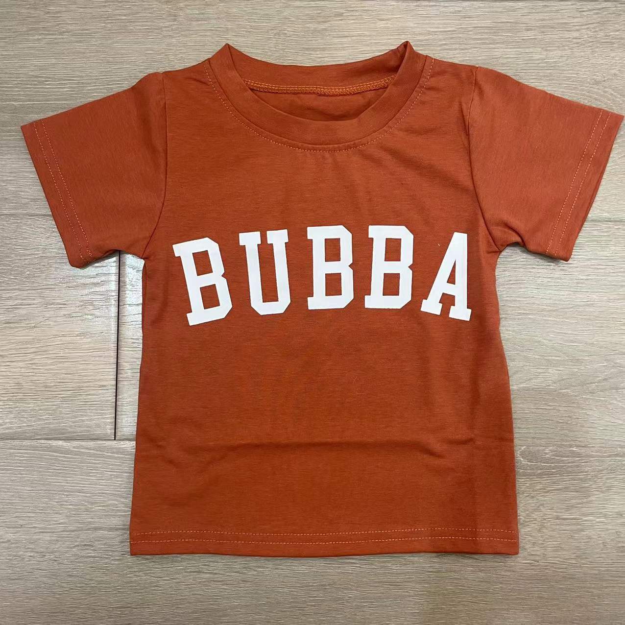 Kids Casual Round Neck Letter Print Pullover Short-Sleeved Top