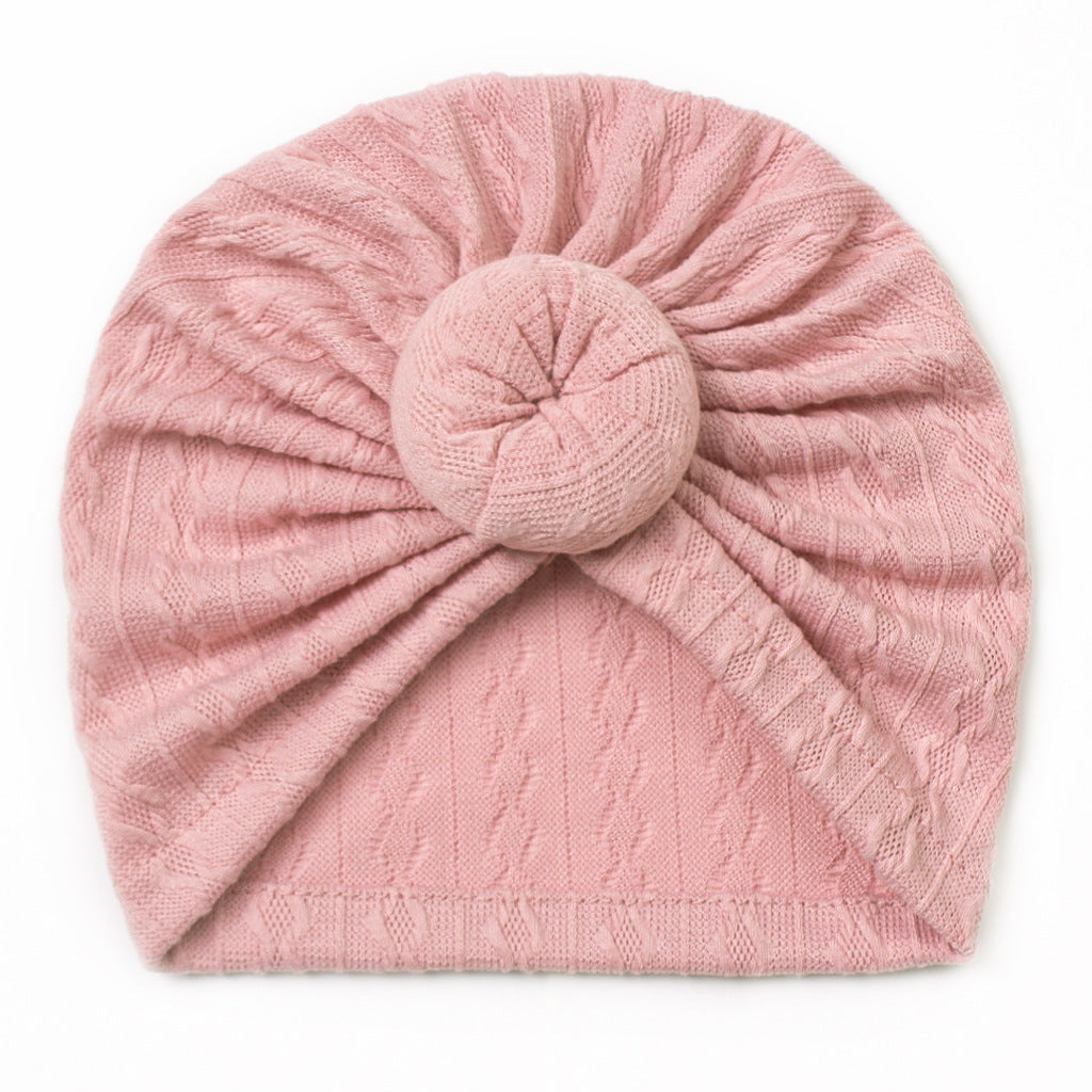 Toddlers Newborn Baby Cute Solid Color Knot Cap