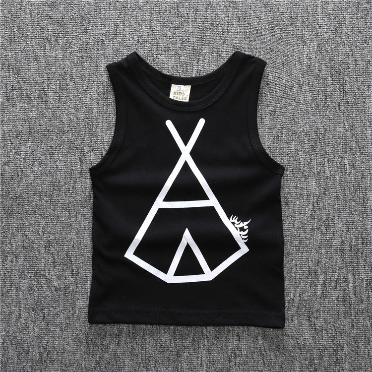 Baby Casual Round Neck Short Sleeve Letter Pattern T-shirt