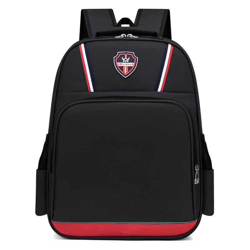 Children Fashion Girls Boys Color Matching Canvas Backpack School Bag