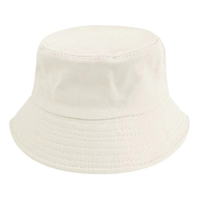 Fashion Solid Color Kids Flat Top Sunshade Sunscreen Double-Sided Bucket Hats