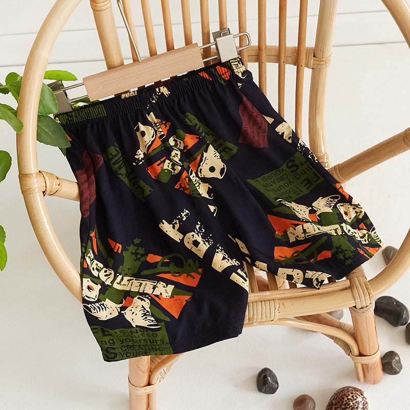 Children Kids Baby Fashion Girls Boys Casual Basic Print Beach Shorts