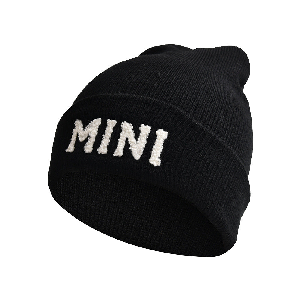 Women'S Letter Embroidery Outdoor Warm Pullover Knitted Hat