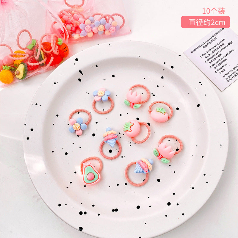 Kids Girls Cute Sweet Hair Rings