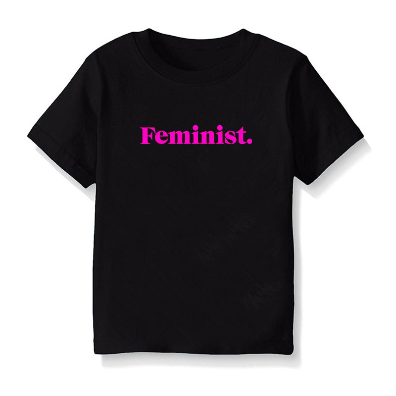 Children Kids Toddlers Girls Boys Short-Sleeved Letter Print T-Shirt