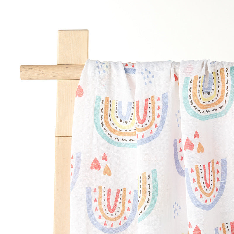 Baby Basic All Over Print Swaddling Wrap Bath Towel