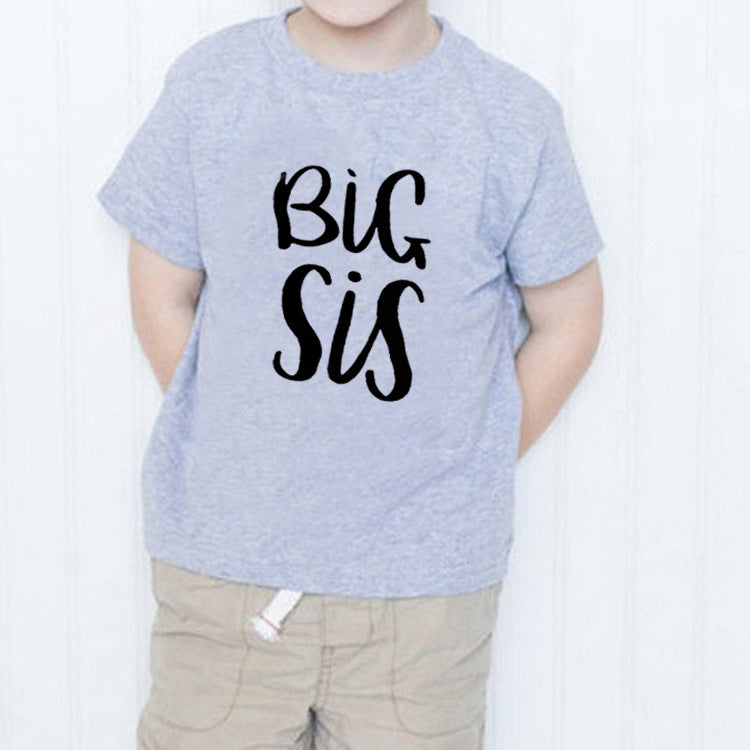 Children Kids Baby Fashion Girls Boys Sister Brother Round Neck T-Shirt
