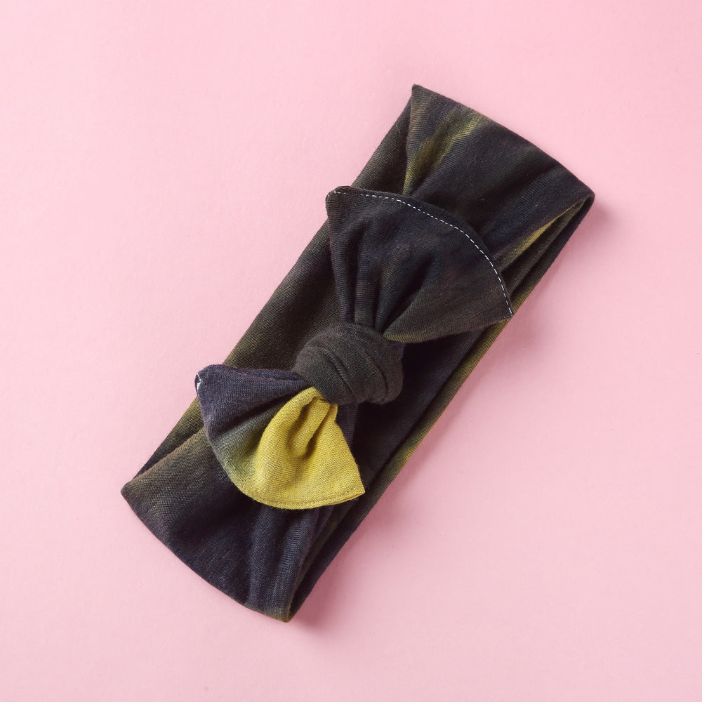 Toddlers Newborn Baby Girls Tie-Dye Printed Bow Headband