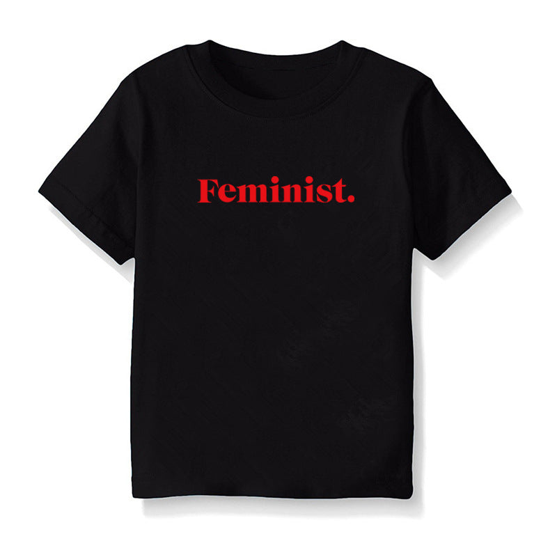 Children Kids Toddlers Girls Boys Short-Sleeved Letter Print T-Shirt