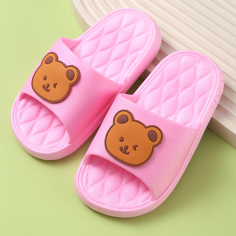 Children Kids Baby Fashion Girls Boys Casual Cartoon Cute Bear Rabbit Home Non-Slip Slippers Shoes