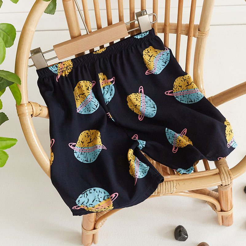 Children Kids Baby Fashion Girls Boys Casual Basic Print Beach Shorts