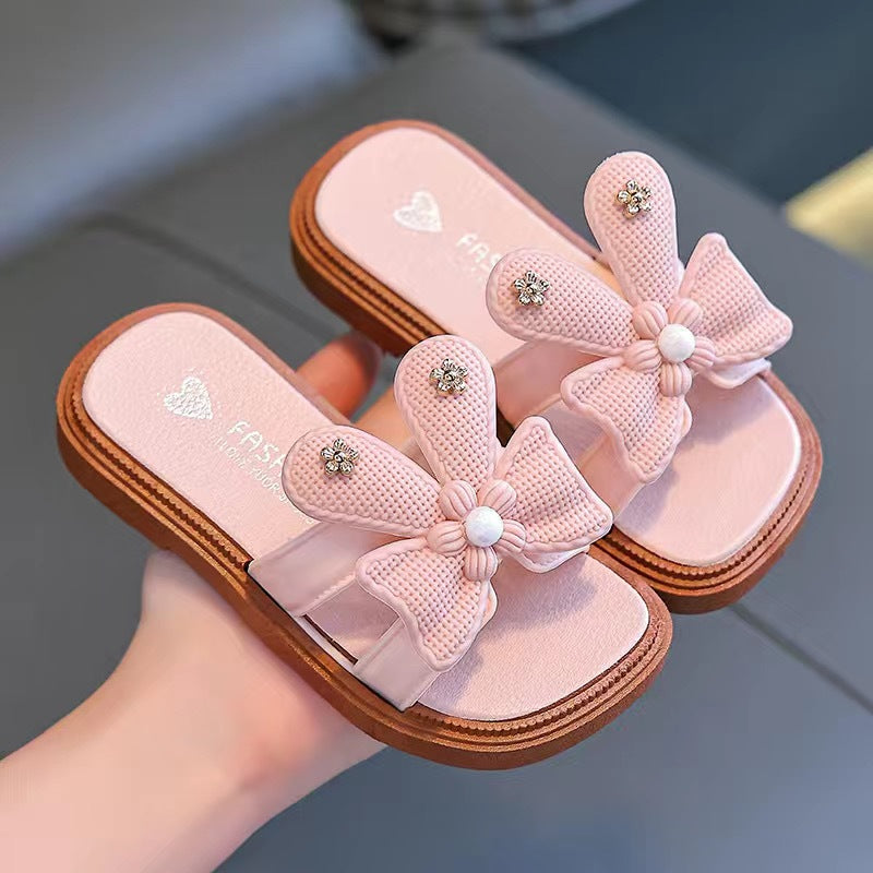 Girls Fashion Bow Slippers