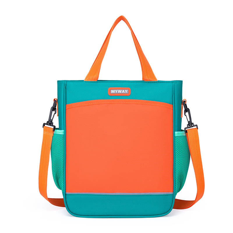 Children Fashion Girls Boys Color Matching Nylon Handbag Backpack School Bag