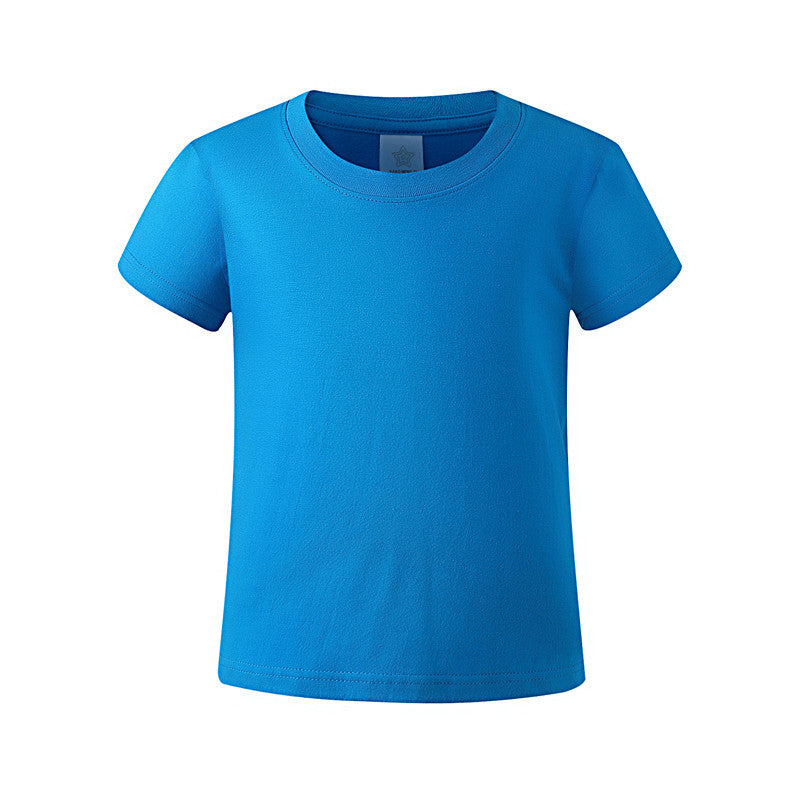 Summer Children Casual Pure Color Cotton Short Sleeve T-Shirt