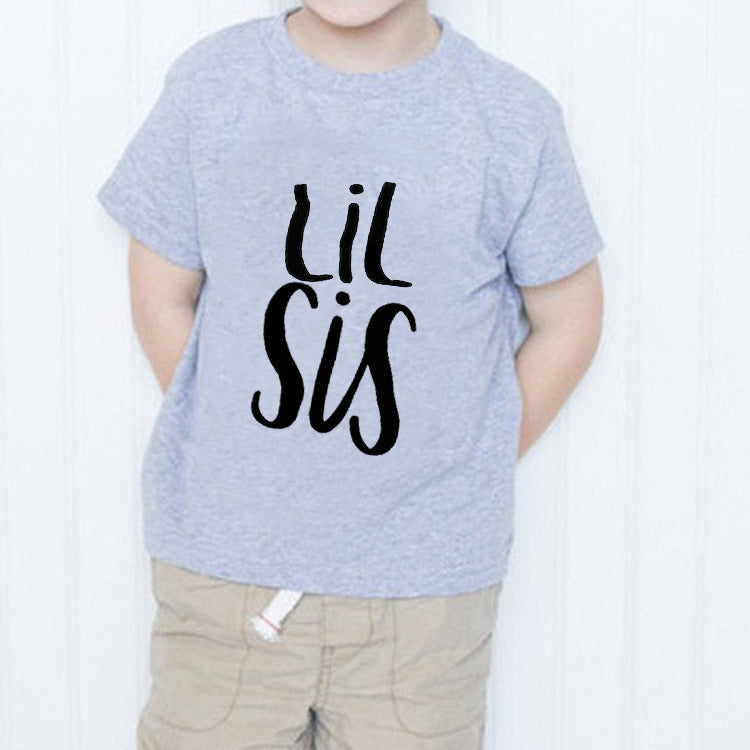 Children Kids Baby Fashion Girls Boys Sister Brother Round Neck T-Shirt