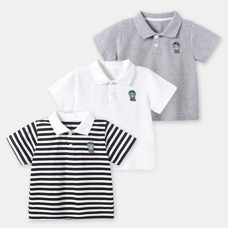 Toddler Boys Short Sleeve Summer Cartoon Polo Shirt