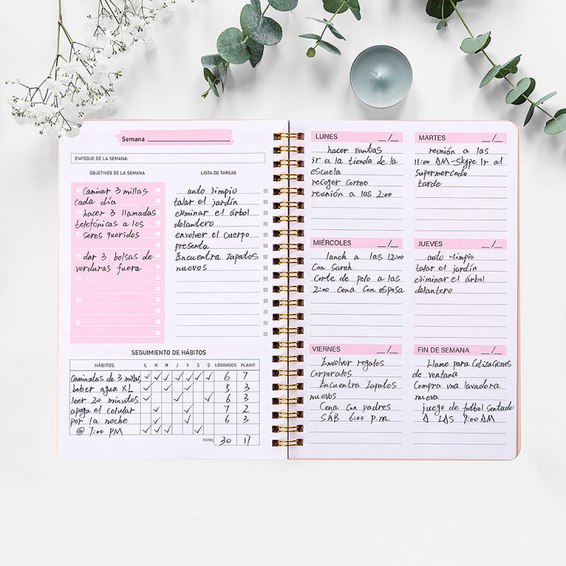 A5 Planning Spanish Coil Book Matte Transparent Notebook
