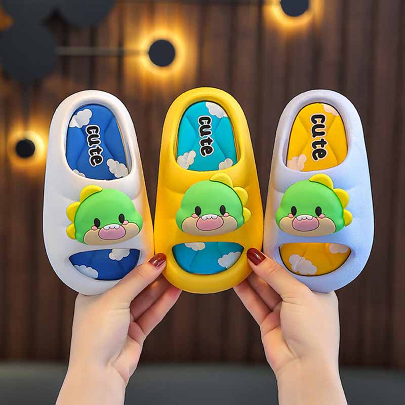 Kids Unisex Cute Cartoon Dinosaur Thick-Soled Slippers