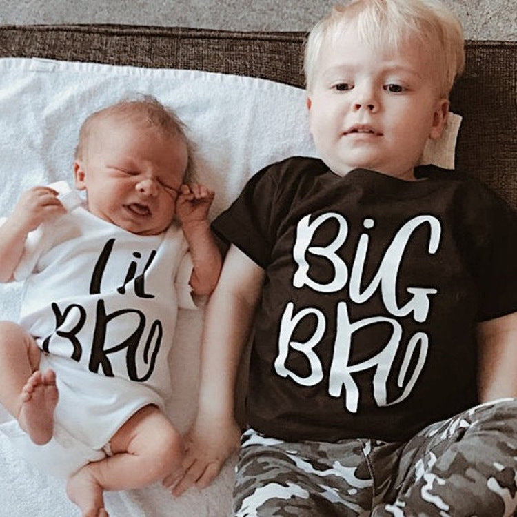 Children Kids Baby Fashion Girls Boys Sister Brother Round Neck T-Shirt