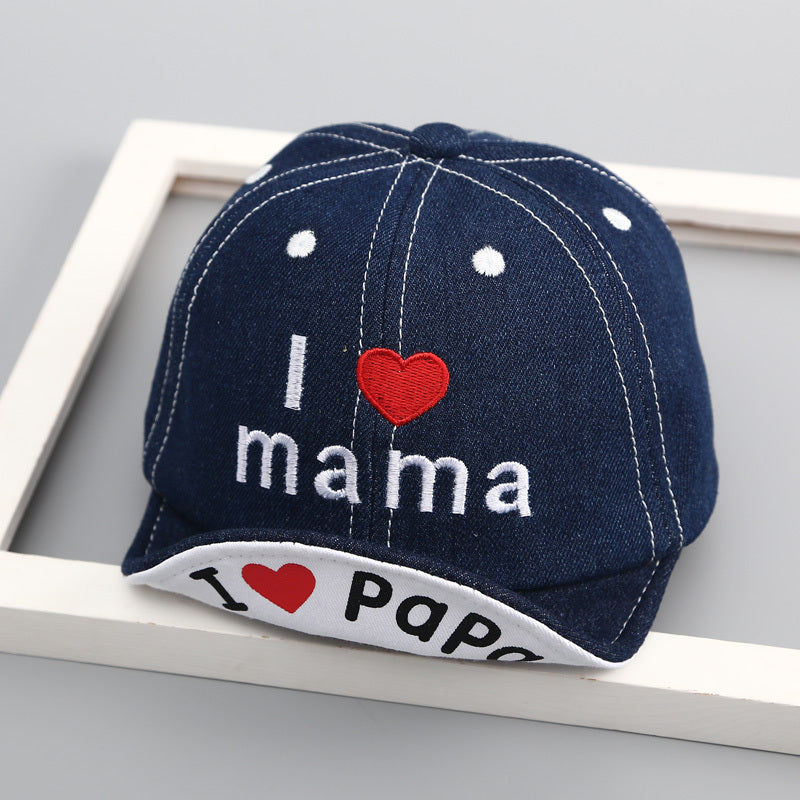 Baby Basic Letter Embroidery Denim Baseball Cap