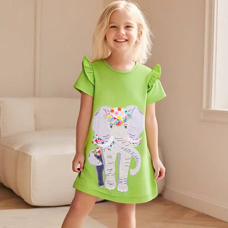 Kids Toddler Girls Casual Cute Short Sleeve Dress