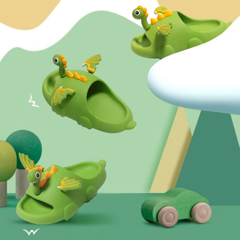 Kids Unisex Cute Cartoon Dinosaur Thick-Soled Slippers