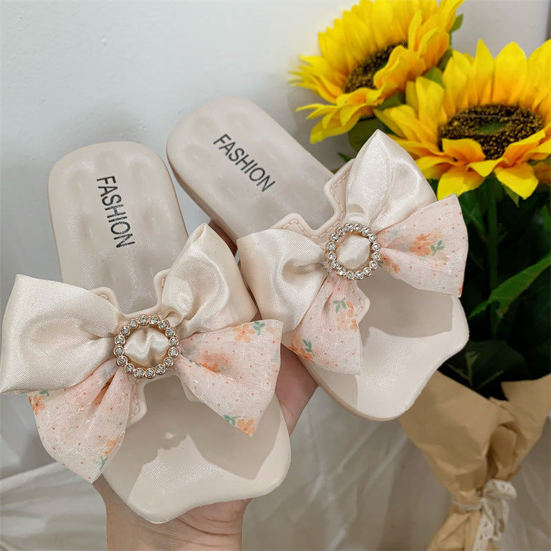 Kids Girls Casual Cute Bow Flat Slippers