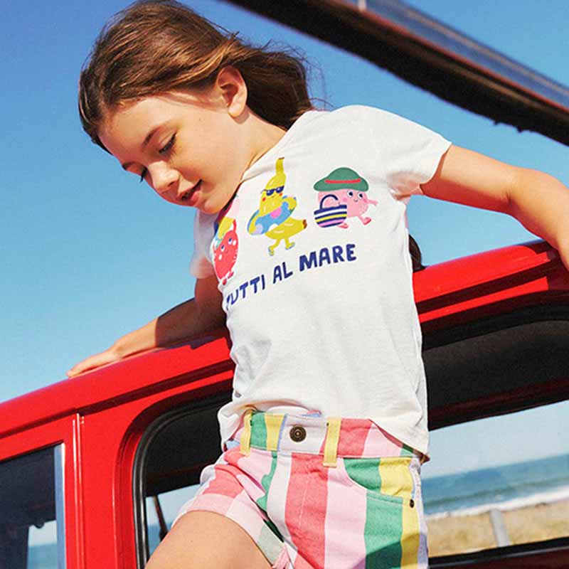 Kids Toddler Girls Casual Cute Print Short Sleeve Round Neck T-Shirt