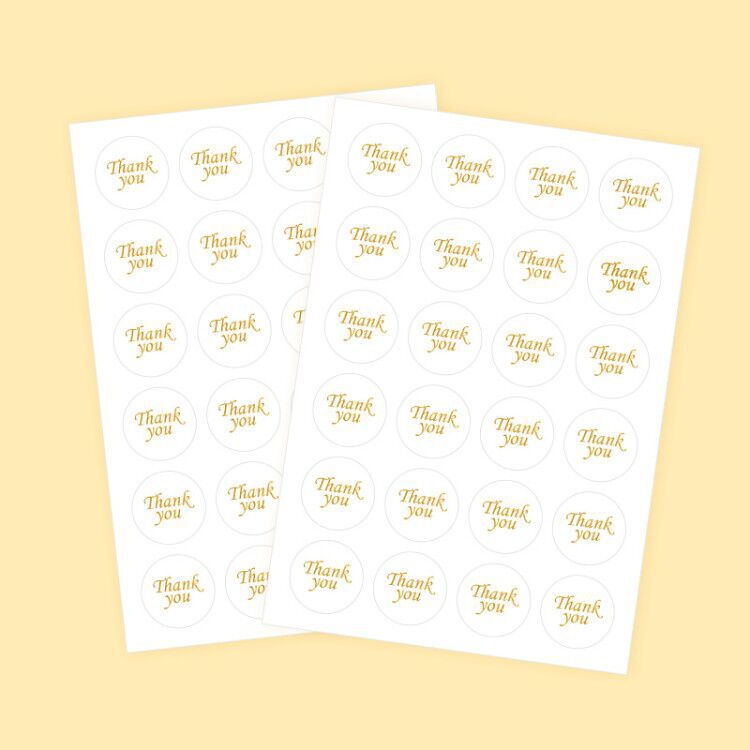 Transparent Diameter 2.5cm Thank You Decoration Sticker