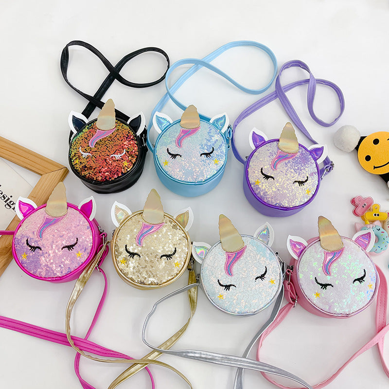 Kids Casual Cute Cartoon Sequins Crossbody Bag
