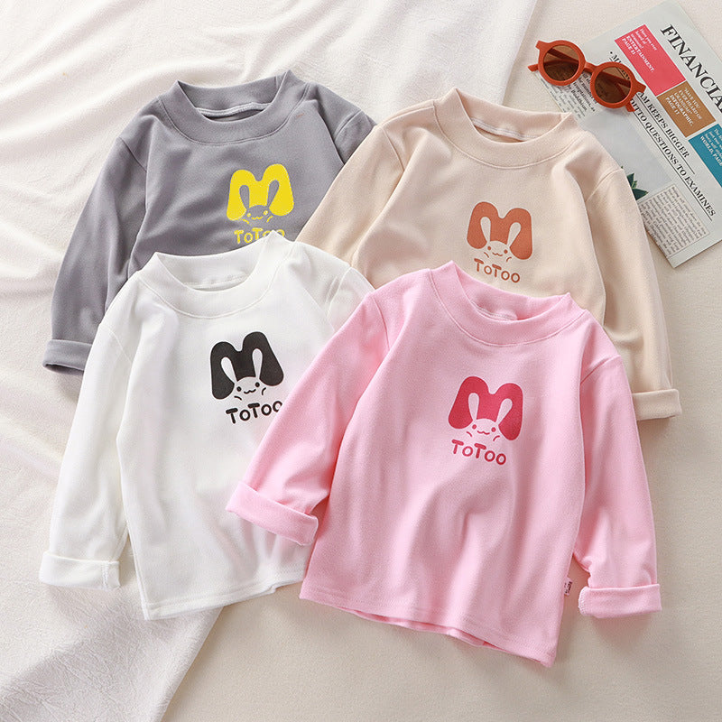 Kids Toddler Big Boys Girls Casual Cute Cartoon Alphabet Print Fleeces Long Sleeve T-Shirt