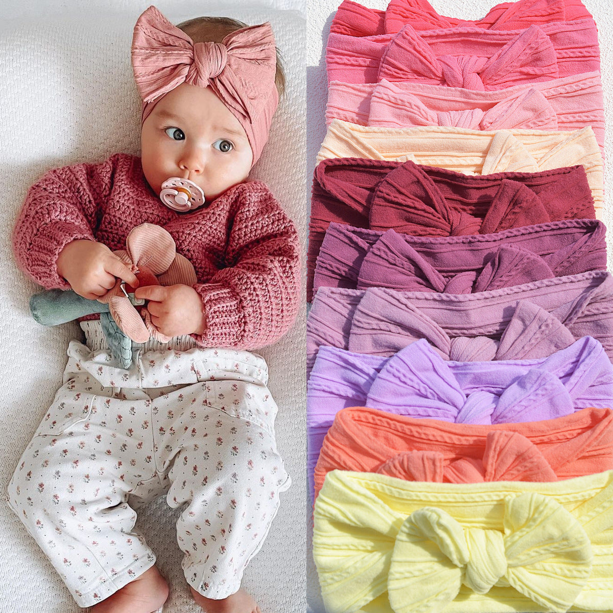 Baby Cute Solid Color Bow Hair Band
