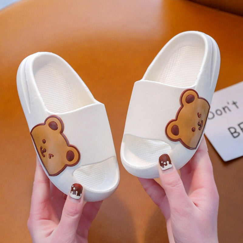 Kids Slip-on Cartoon Bear Cute Home Bath Beach Summer Lightweight Slippers Shoes