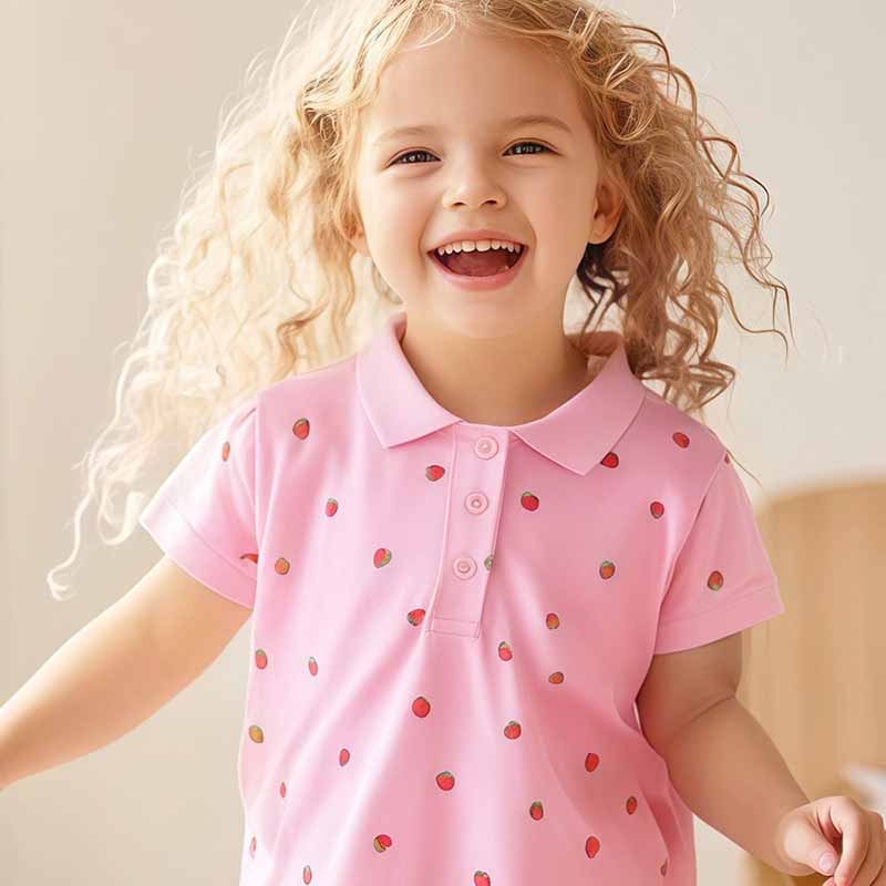 Kids Toddler Girls Casual Cute Short Sleeve Lapel POLO Shirt