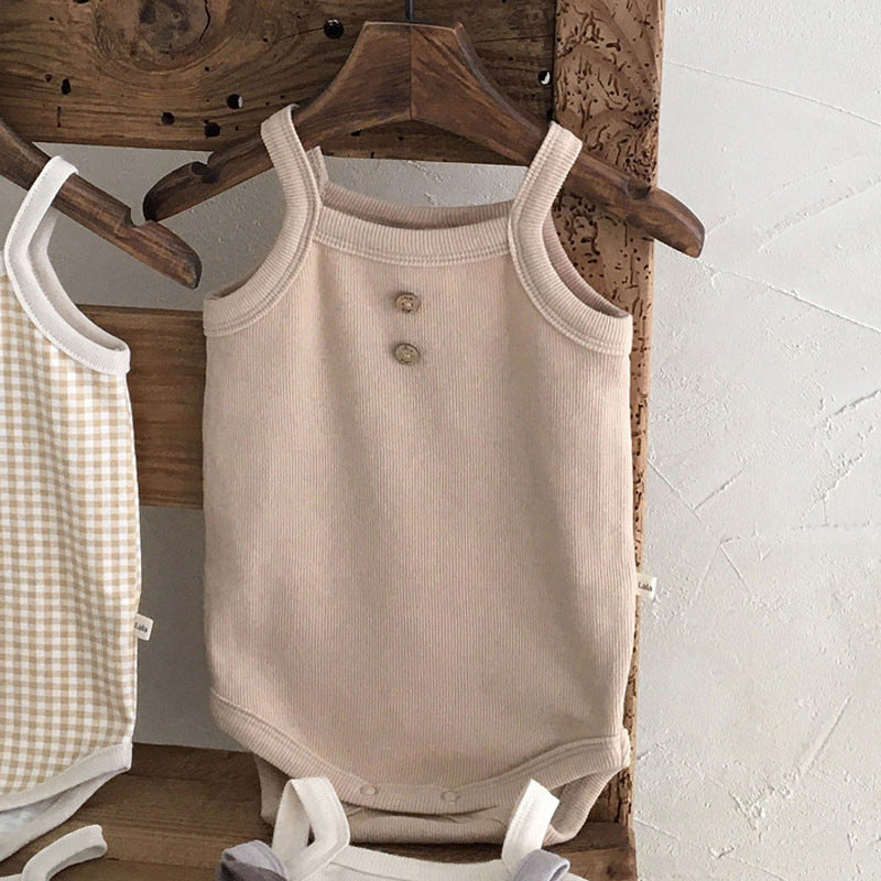 Unisex Baby Summer 3-6 Months Solid Color Floral Romper