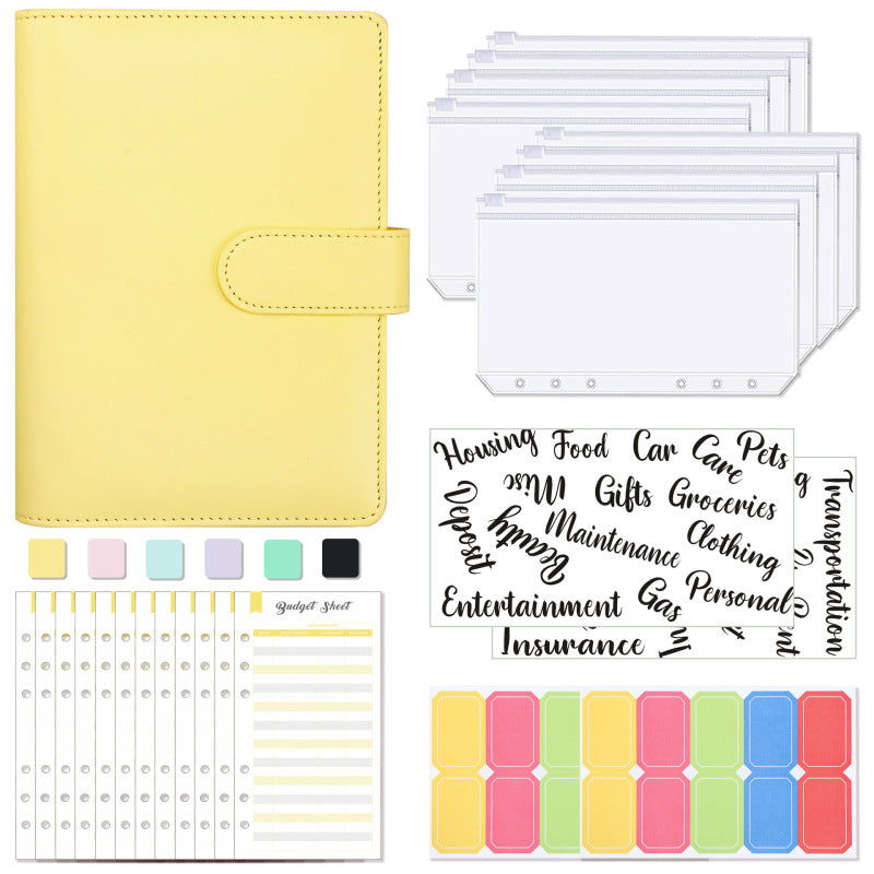 A6 Binder Budget Macaron Leather Notebook