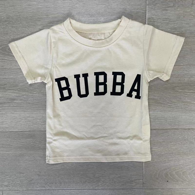Kids Casual Round Neck Letter Print Pullover Short-Sleeved Top