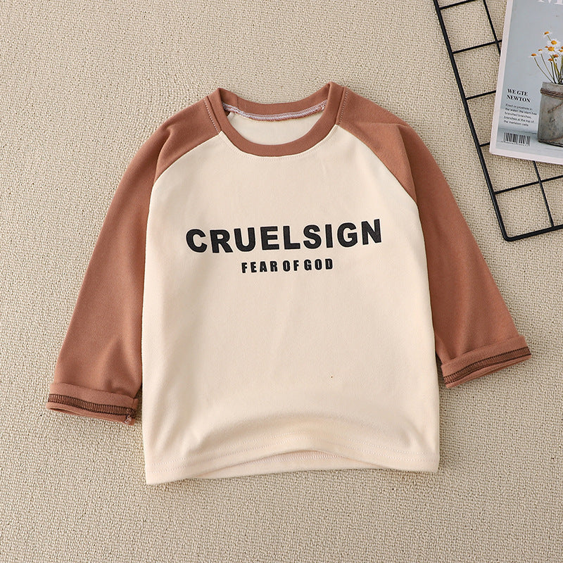 Kids Toddler Big Boys Girls Fashion Casual Cute Cartoon Animal Pattern Long Sleeve Round Neck T-Shirt