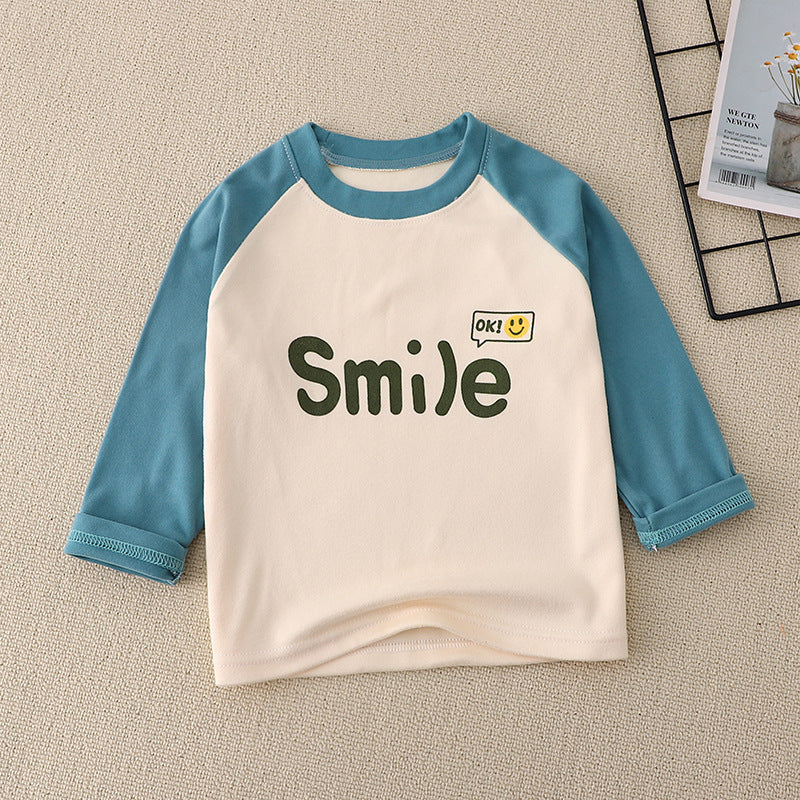 Kids Toddler Big Boys Girls Fashion Casual Cute Cartoon Animal Pattern Long Sleeve Round Neck T-Shirt