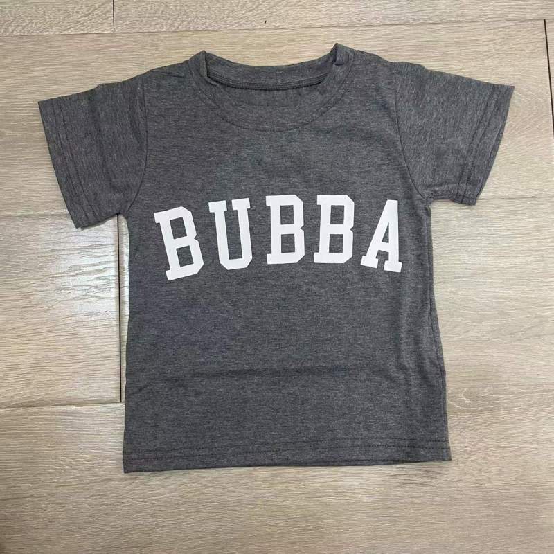 Kids Casual Round Neck Letter Print Pullover Short-Sleeved Top