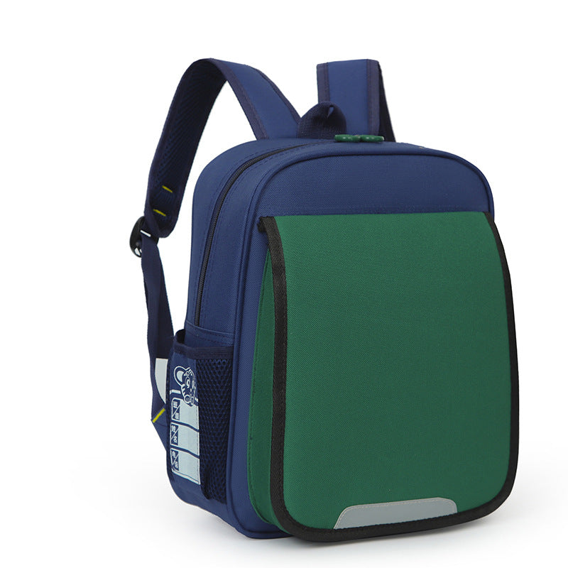 Children Fashion Girls Boys Color Matching Canvas Backpack School Bag
