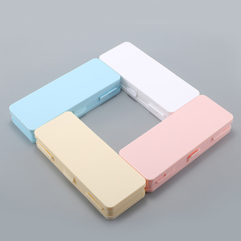 Transparent Frosted Multi-Functional Double-Sided Macaron Plastic Pencil Case