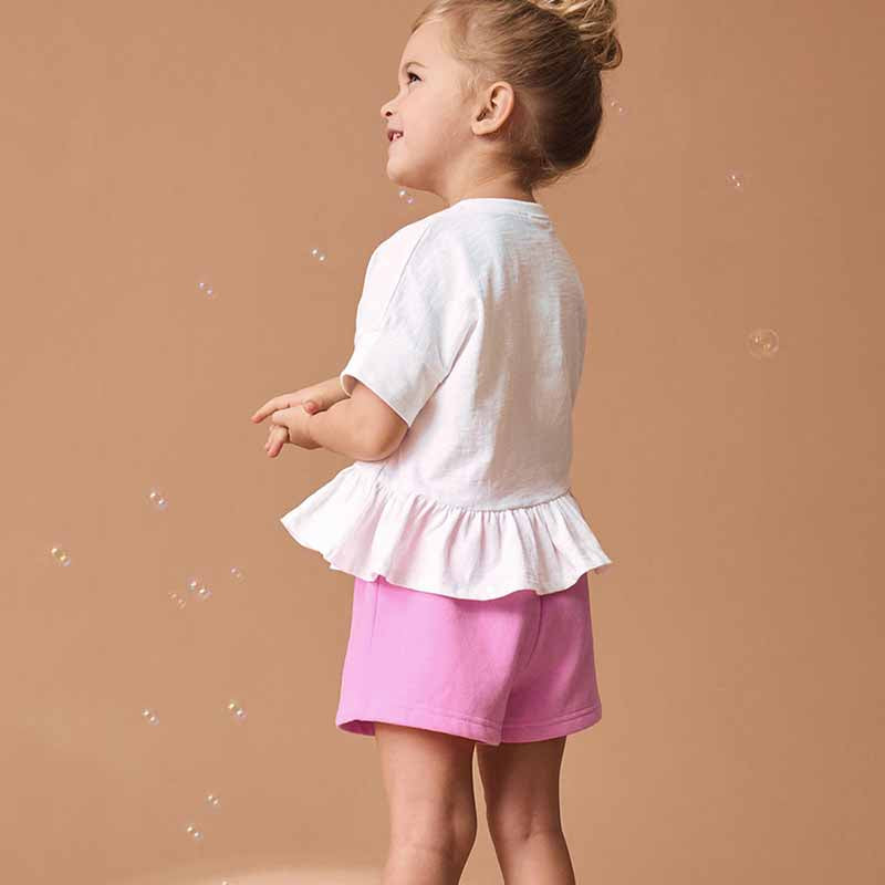 Kids Toddler Girls Casual Rainbow Short Sleeve T-Shirt Shorts Sets
