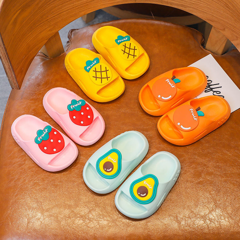 Kids Cute Cartoon Fruit Soft Bottom Non-slip Slippers